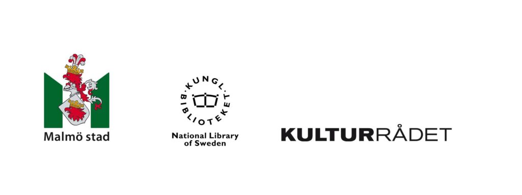 Logotyper för Malmö stad, Kungliga bibliotek och Kulturrådet