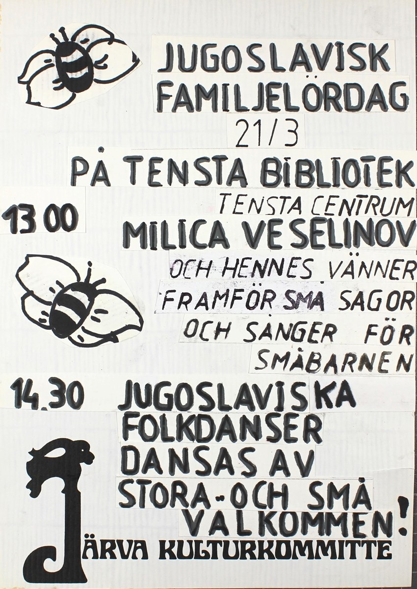 Affisch. Jugoslavisk familjelördag. 70-tal.